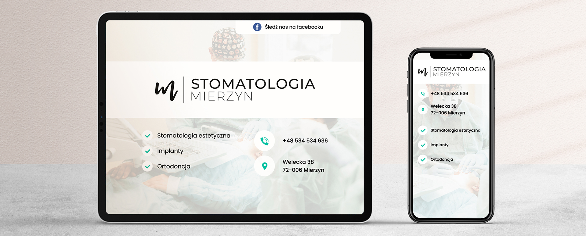 Mockup realizacji Stomatologia Mierzyn