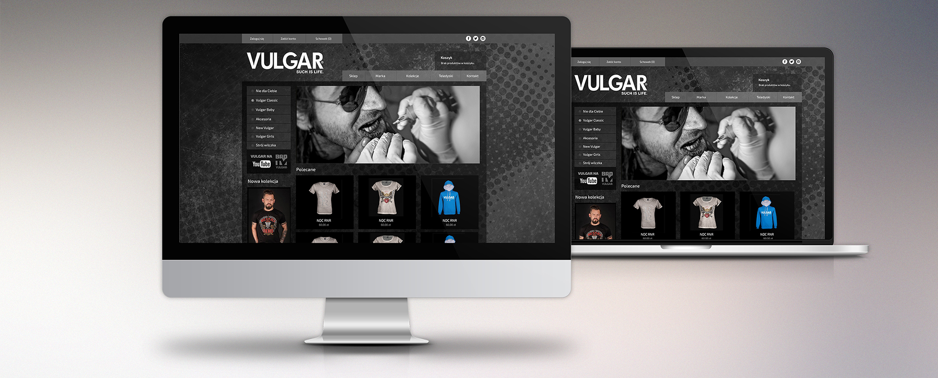 Vulgar Brand - sklep internetowy mockup realizacji
